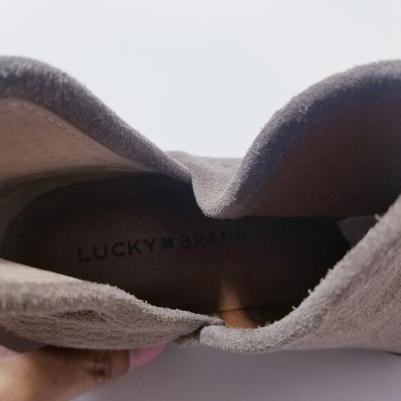 Lucky Brand Taupe Slip On Ankle Boots - Picture 3 of 9